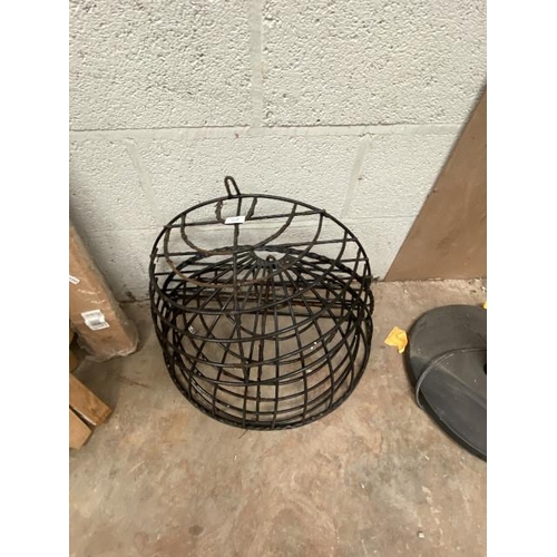 89 - 3 metal wall mounted hay racks/planters