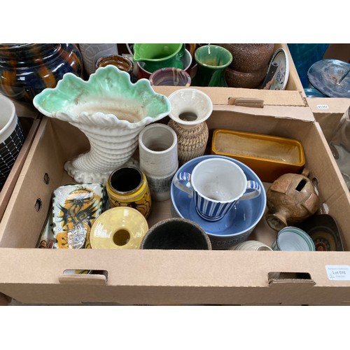 516 - 4 boxes ceramics etc incl Hornsea, Denby, Poole, Rye etc