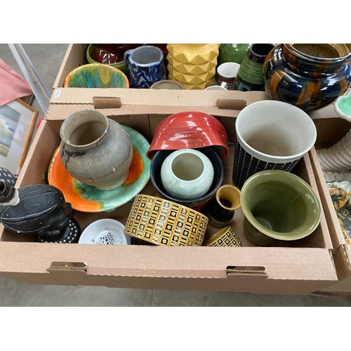 516 - 4 boxes ceramics etc incl Hornsea, Denby, Poole, Rye etc