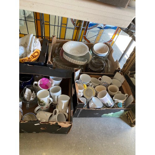 513 - Large quantity of tablewares, cutlery, glass light shades, dressing table set etc