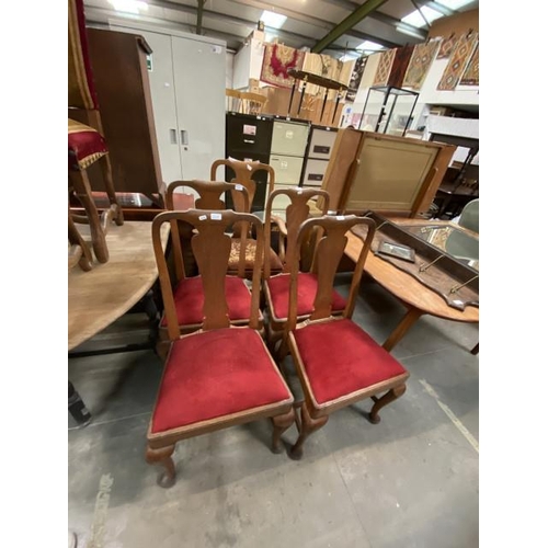 140 - 5 George I style oak chairs