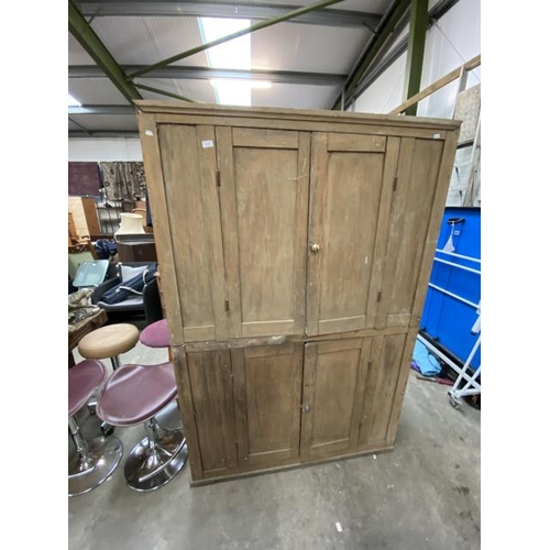 180 - Victorian pine school cupboard 194H 129W 33D