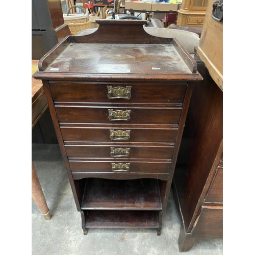 191 - Victorian mahogany 5 drawer music chest 111H 50W 36D