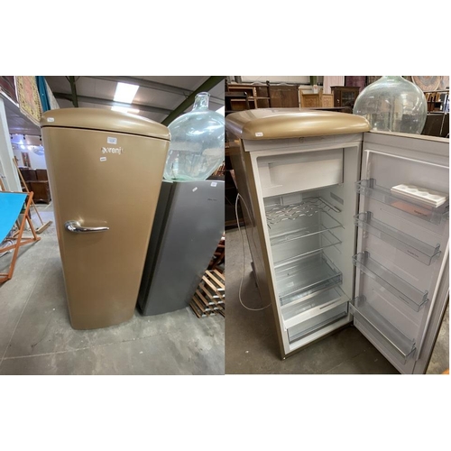 202 - Gorenje gold coloured fridge with ice box 154H 60W 62D