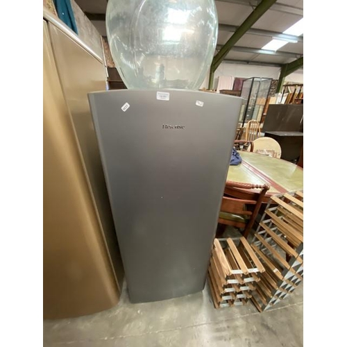 203 - Hisense silver coloured fridge with ice box 128H 52W 50D