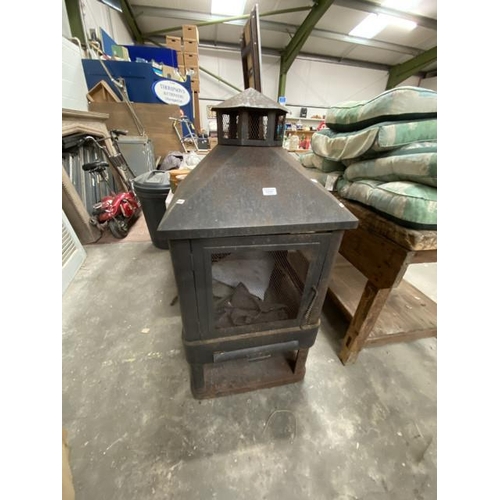 214 - Garden fire pit/chimnea/fire 120H 56W 56D