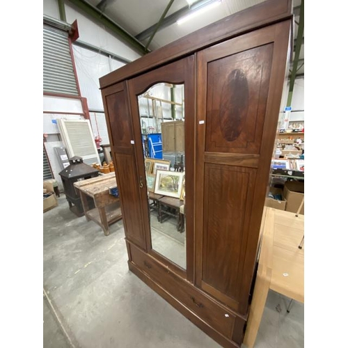 216 - Mahogany inlaid wardrobe 198H 124W 48D