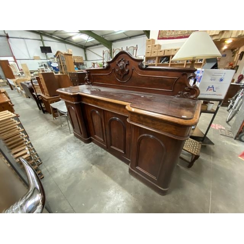 224 - Victorian mahogany 4 door sideboard 150H x 200W x 62D