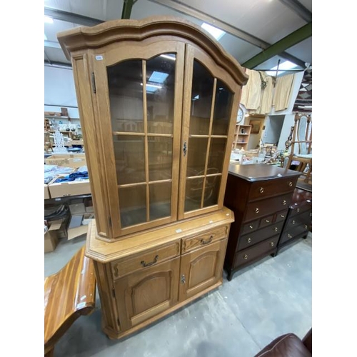 235 - Oak display cabinet 199H 116W 44D