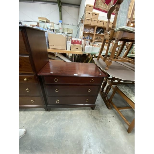 237 - Stag Minstrel mahogany 3 drawer chest 71H 82W 47D