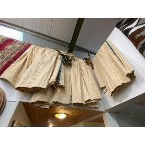 245 - 4 pairs of cream lined Rainford House Interiors curtains and pelmets 80W x 200D, 90W x 215D, 130W x ... 