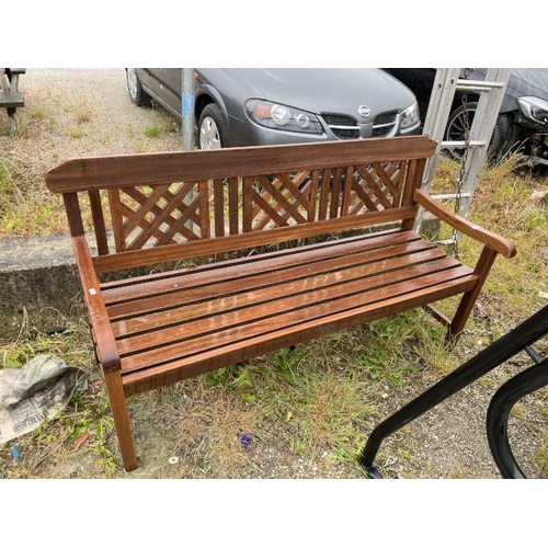 260 - Rayburn Patio Collection teak garden bench 87H 153W 58D