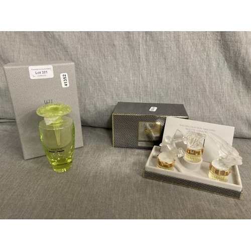 321 - Boxed Lalique pour Homme Flacons collection 'Mascots' with booklet (perfumes complete 5ml each) & bo... 