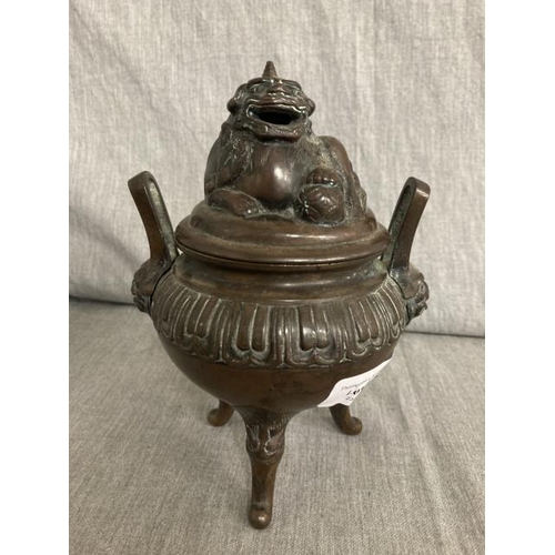 329 - Japanese bronze 19th century Koro Censer, Dog of Foo 7