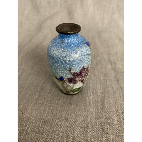 336 - Japanese Ginbari cloisonné vase (as found) 6cm high