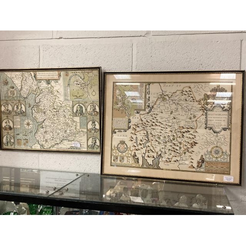 413 - 2 framed maps 