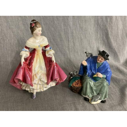 417 - 2 Royal Doulton figurines HN 2320 'Tuppence A Bag' & HN 2229 'Southern Belle'