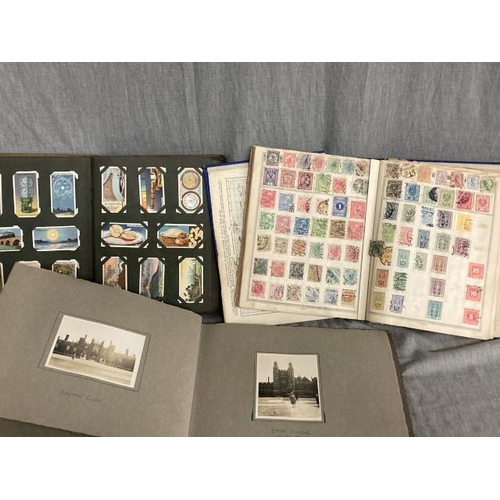 422 - Victorian stamp album & stamps, a good album of Will's cigarette cards & a 1920's album of London ph... 