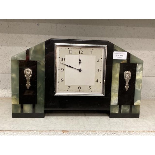 448 - Art Deco Smiths marble mantle clock