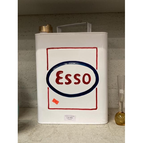 453 - Metal enamel Esso fuel can