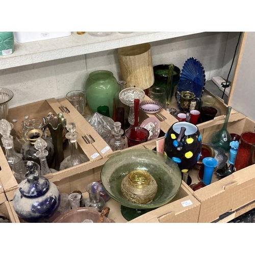 455 - 6 good boxes of glassware inc. Strathearn, Swedish art glass, Murano, Carnival, etc.