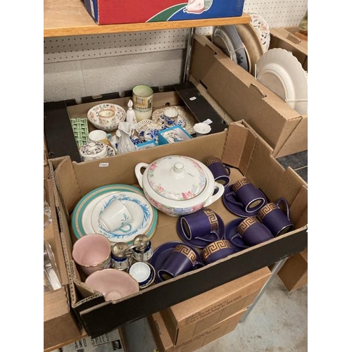 461 - 2 boxes of china inc. 13 pieces of Portmeirion Susan Williams-Ellis part coffee set, Copeland, Doult... 