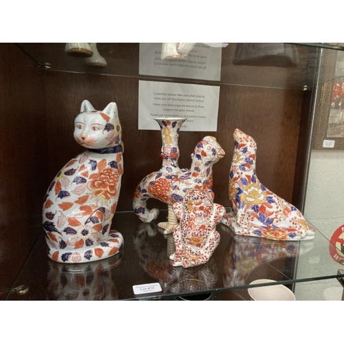 472 - 4 Imari ceramic animals (character marks to bases)