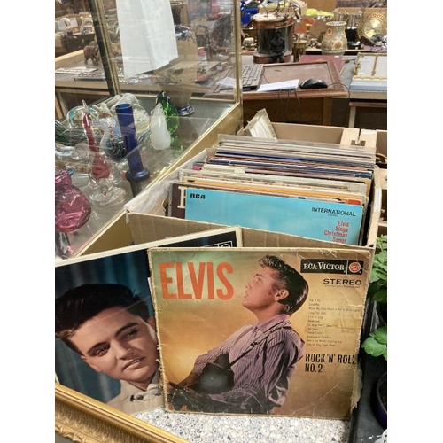 499 - Box of LP's inc. Elvis, Billy Fury, Cliff Richard etc. 3 signed Don Estelle, Dennis Waterman & Humph... 