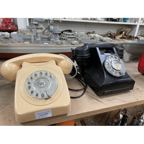 536 - 2 vintage telephones