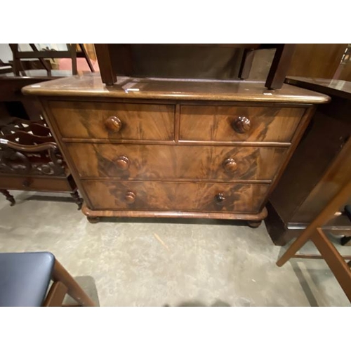 75 - Victorian mahogany chest of drawers 77H 110W 54D