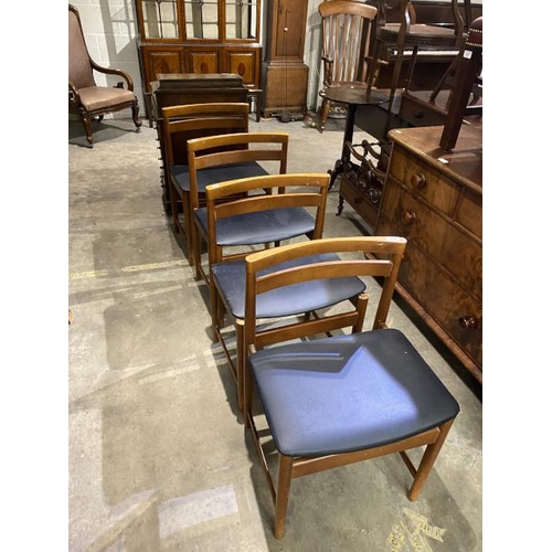 79 - 4 mid century teak dining chairs 49W