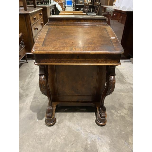 80 - Victorian walnut Davenport 83H 54W 54D