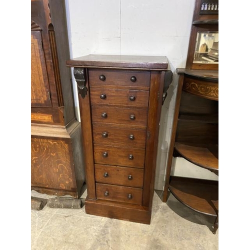 83 - Victorian mahogany 7 drawer chest 105H 49W 35D