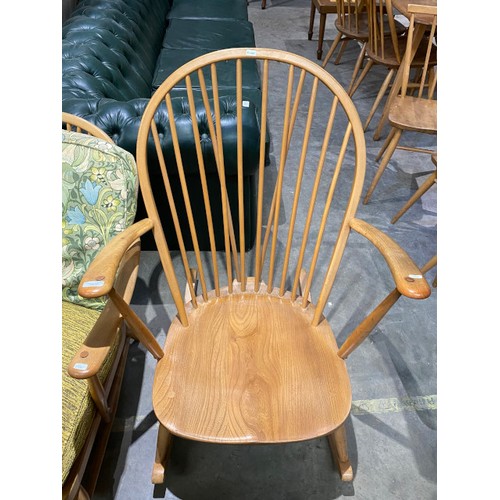 58 - Blonde elm Ercol model 315 rocking chair 73W