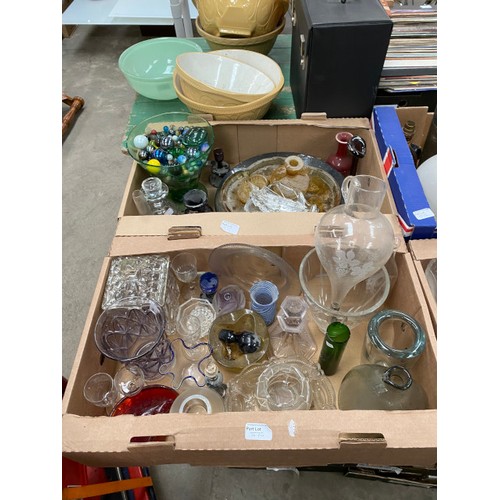 575 - 6 boxes incl art glass, crystal, marbles etc