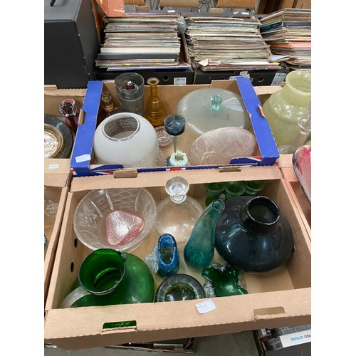 575 - 6 boxes incl art glass, crystal, marbles etc