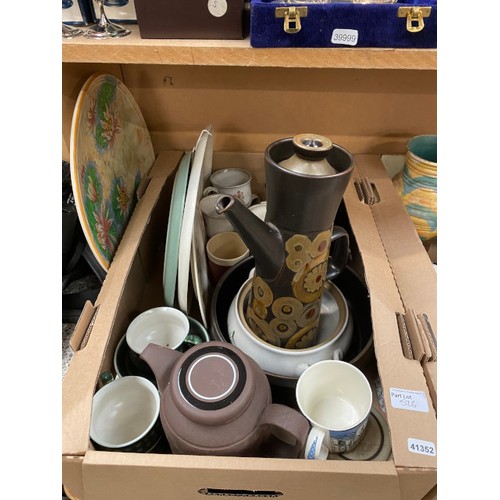 526 - 3 boxes of vintage ceramics inc. Shelley, Crown Devon, Foley, Ruskin, Keith Murray Wedgwood, Beswick... 