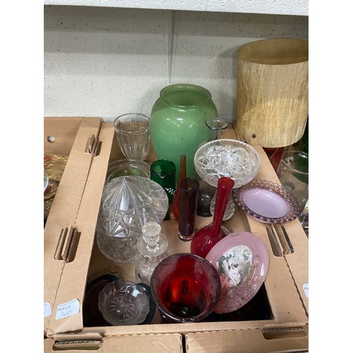 455 - 6 good boxes of glassware inc. Strathearn, Swedish art glass, Murano, Carnival, etc.