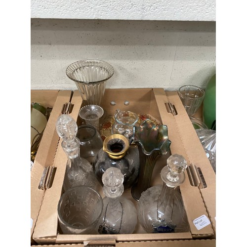 455 - 6 good boxes of glassware inc. Strathearn, Swedish art glass, Murano, Carnival, etc.