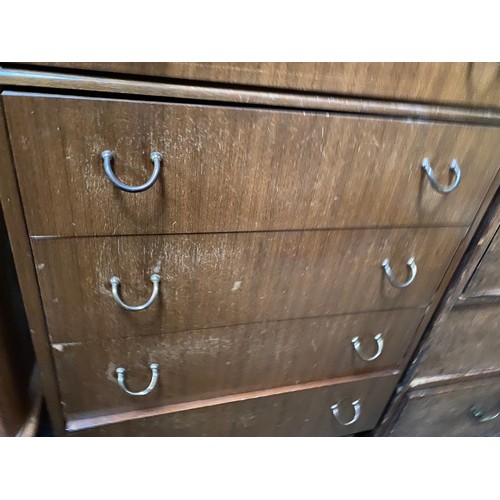 145 - Mid century G Plan 7 drawer chest 129H 1W 40D