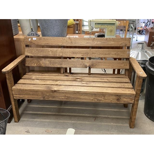 100 - Handmade stained pine garden bench 131W