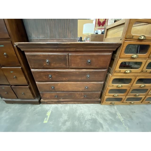 114 - Indonesian 2 over 3 chest of drawers. 91H,100W,46D,