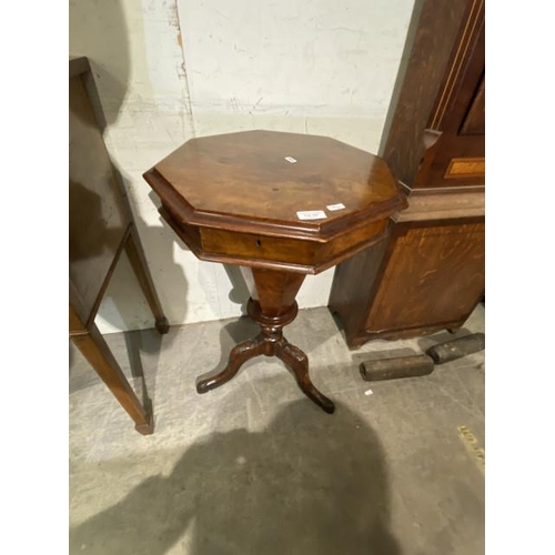 163 - Victorian walnut sewing table 72H,45W,45D