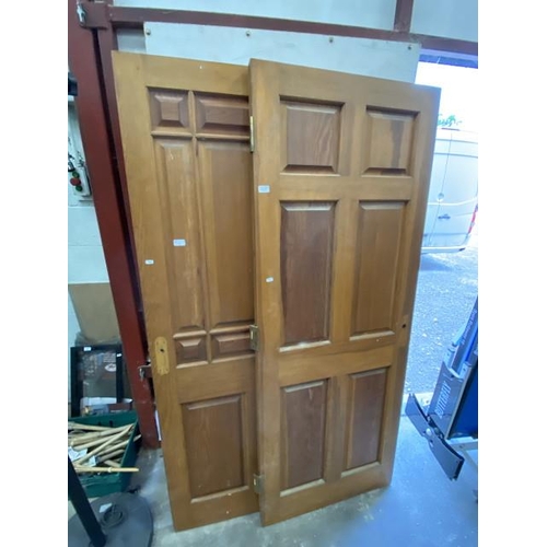 178 - 2 Hardwood pannelled doors 197H 84W, 4.5D
198H, 76W, 4D