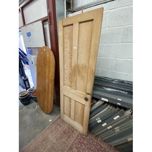 249 - Victorian pine panelled door 202cm x 71cm