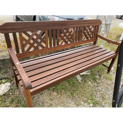 256 - Rayburn Patio Collection teak garden bench 87H 153W 58D