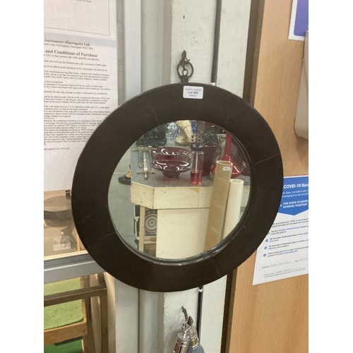 293 - Circular mahogany framed mirror 45cm diameter