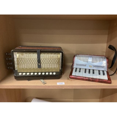 309 - Hohner German accordion (10 keys) & child's Benjamin accordion