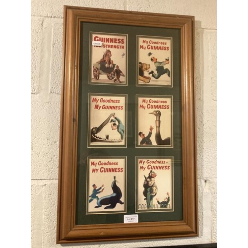 317 - Framed Guinness advertising print 32x64cm