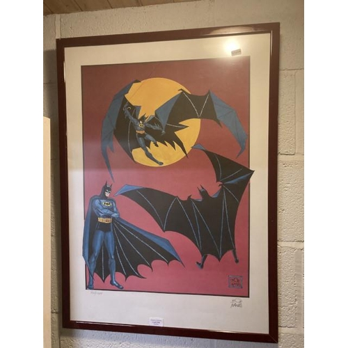 319 - Framed pencil signed Bob Kane limited edition 732/1284 